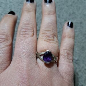 Vintage 925 Silver Amethyst Ring